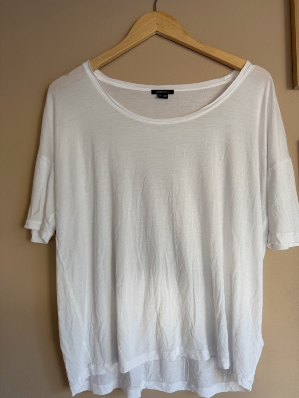 Lafayette 148 New York White Scoop Neck Tee